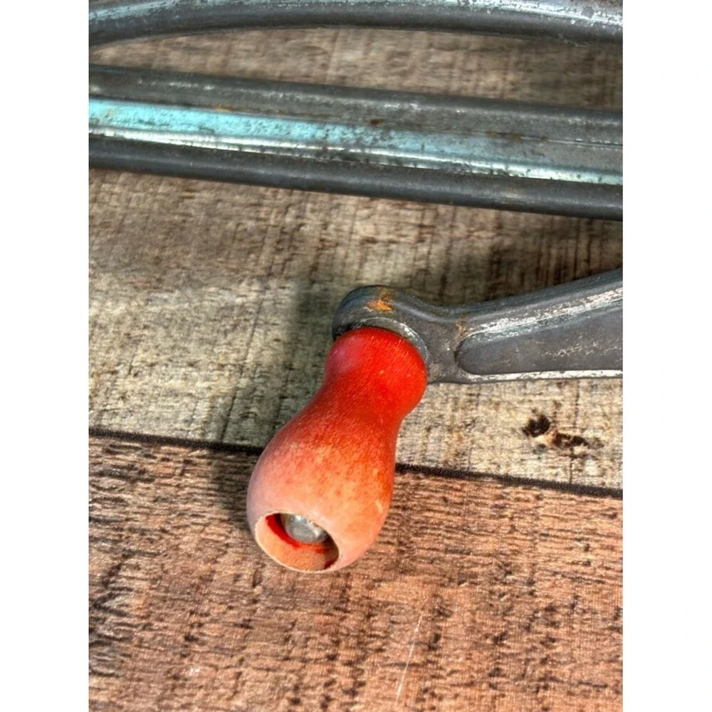 Vintage MOULI Cheese Rotary Hand Grater Made In France Red Wood Handle 1950s